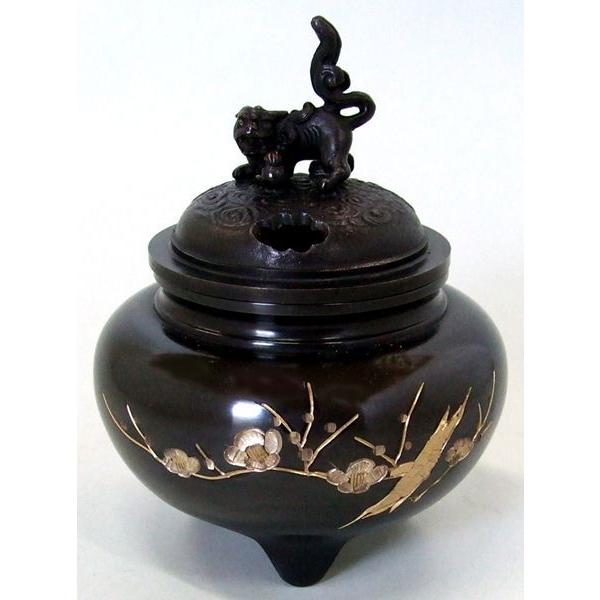 銅製　香炉　獅子蓋　宝尽くし文　銅器　茶道具　茶器　香道具　仏具 高級香炉 獅子蓋 銅製