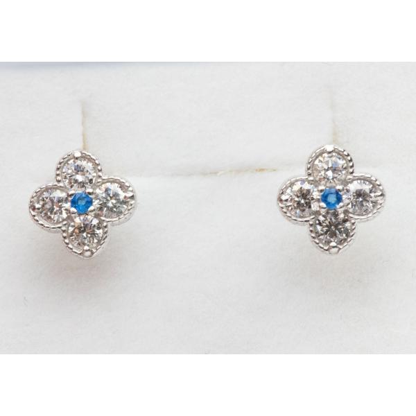 レアストーン【新品】アウイナイト プラチナ ダイヤモンド ピアス