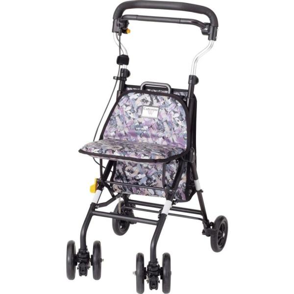 【のし・簡易包装無料】☆カーブハンドルで押しやすい、簡単操作で折りたたみできる、軽量コンパクトタイプ＊完成寸法：幅40×奥行52×高さ82・85・88・91・94（cm）＊収納寸法：幅40×奥行26×高さ87（cm）＊座面高さ：45cm　＊...