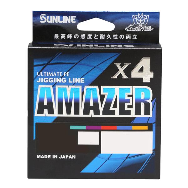 サンライン ソルティメイト アメイザー×4 1/1.2/1.5/1.7/2/2.5/3号 300m グリーン＆パープル＆レッド＆ブルー＆オレンジ アルティメットPEライン