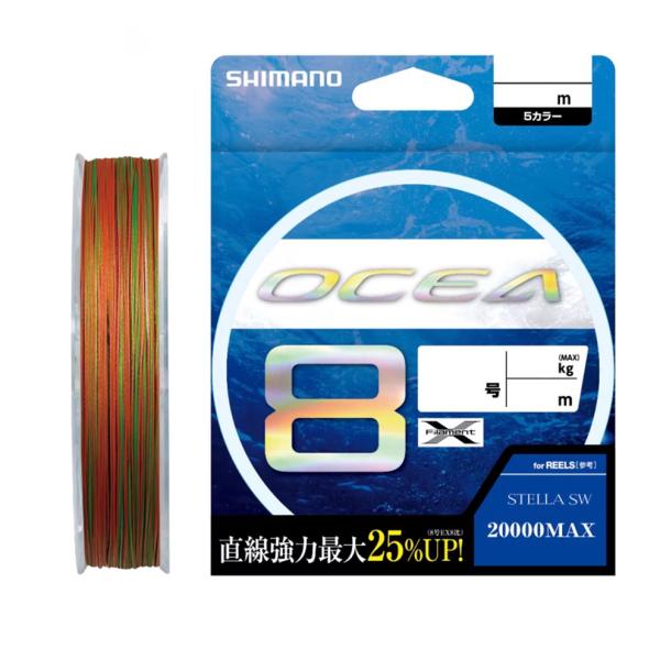 シマノ オシア 8 PE LD-A91S 2号 (45lb) 500m 10m x 5カラー