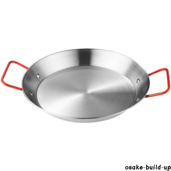 スペイン製 パエリア鍋 18cm~34cm パエリアパン IH対応 ステンレス鋼 スペイン料理 業務用 冷凍食品 プロフェッショナル 家庭 ホテル レストラン 火傷防止ハンド