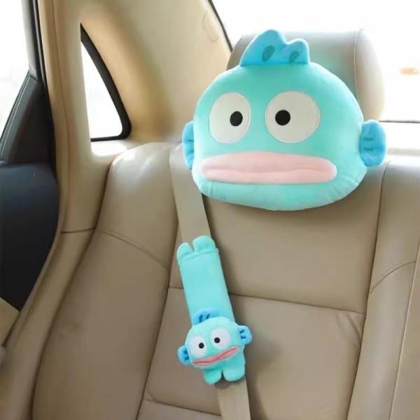 ハンギョドン 車のヘッドレスト ネックピロー 車の安全ベルトカバー 快適 カー シート ピロー かわいい 車用品 ネックパッド 枕カバー取り外し可能