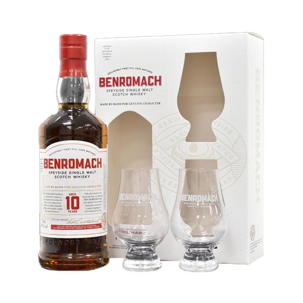 ベンロマック 10年 2本セット グラス2脚付】ベンロマック 10年 43% 700ml 箱付 シングルモルト
