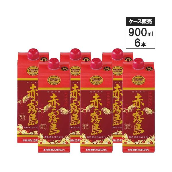 赤霧島 25% 900mlパック 6本入り2箱 Amazon.co.jp: 霧島 赤霧島 スリムパック [ 焼酎 25度 宮崎県 900ml×6