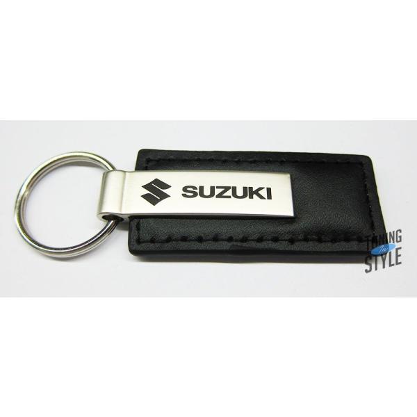 US純正SUZUKI ブラックレザーキーホルダー KC1540.SUZ