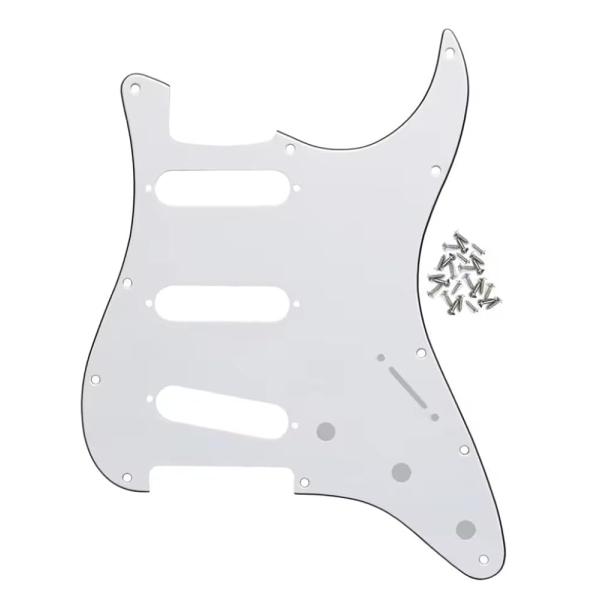 OSE 11穴 SSS ストラトピックガードFender USA/メキシコスタンダードSTストラトキャスターエレキギター用、3Pホワイト