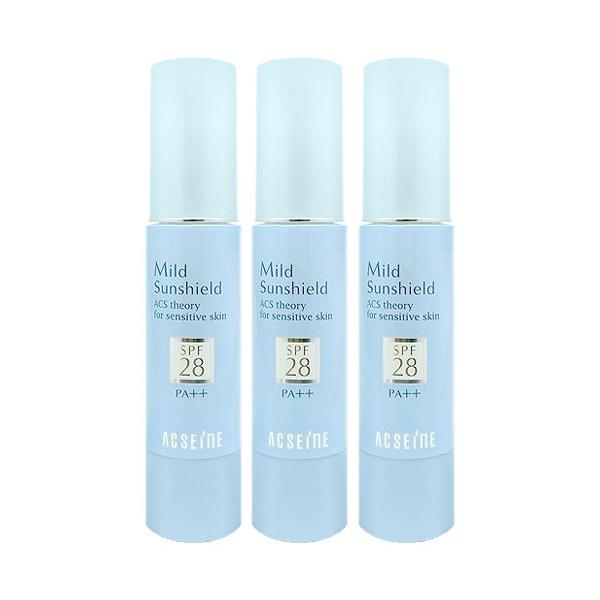 [3個セット]アクセーヌ マイルドサンシールド SPF28・PA++ 22g×3本 [日やけ止め保湿ベースクリーム][UVケア]ACSEINE[送料無料](6002883-set3) ACSEINE（アクセーヌ） [3個セット]アクセーヌ マイルドサンシールド
