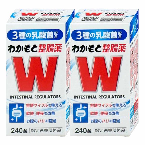 『わかもと整腸薬』は、乳酸菌3種配合の整腸薬です。2種類のビフィズス菌が、主に大腸で悪玉菌の増殖を抑えて、おなかの調子を整えます。ガッセリ菌が、主に小腸で悪玉菌の増殖を抑えて、おなかの調子を整えます。1回2錠（15歳以上）の服用で、整腸効果...