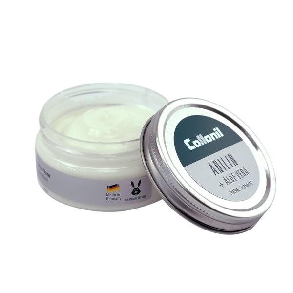 アロエヴェラ、植物性オイル配合　レザーに潤いとツヤ浸透力に優れた植物性オイルとアロエヴェラ成分が皮革に高い保湿、栄養効果と潤いのある光沢を与え、繊細なアニリン染め仕上げのカーフ、ラム革などの質感を高めます。靴、バッグ、ウェアなど様々な革製品...