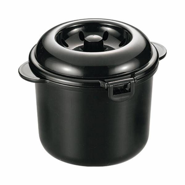 紀州備長炭配合。電子レンジで簡単に少量（0.5合）から炊ける。最短7分で美味しく炊ける。とっても軽いので扱いやすい。かためのご飯、やわらかめのご飯、お好みの炊き上がりを調節しやすい。おかゆも炊ける、機能で選べば2合炊き。