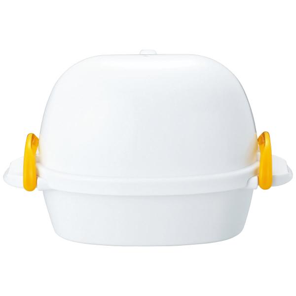 レンジでゆでたまごが作れちゃう！？「レンジでらくチン！ゆでたまご」なら、固ゆでも半熟も思いのままに、安全に作ることができます。コンパクトな2個用タイプ。