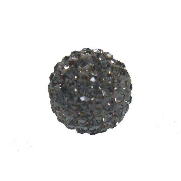 キラキラボール グレー 12mm 両穴 オリジナル アクセサリー ハンドメイド パ ーツ 素材 完成品 高品質 デコレーション キラキラ 粘土 ボール ラインストーン