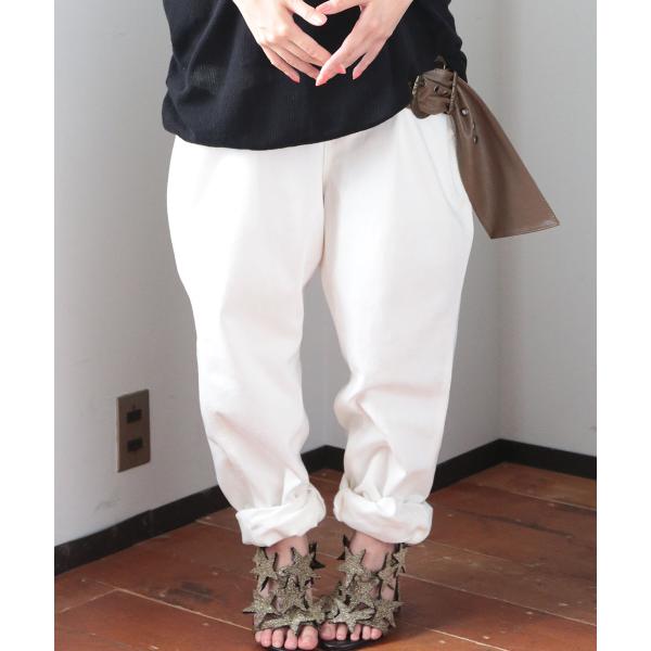 デニム レディース ボトムス パンツ ホワイト ウエストゴム リラックス ロールアップ ソマリ Somariホワイトデザインデニム メール便不可 オシャレウォーカー 通販 Paypayモール