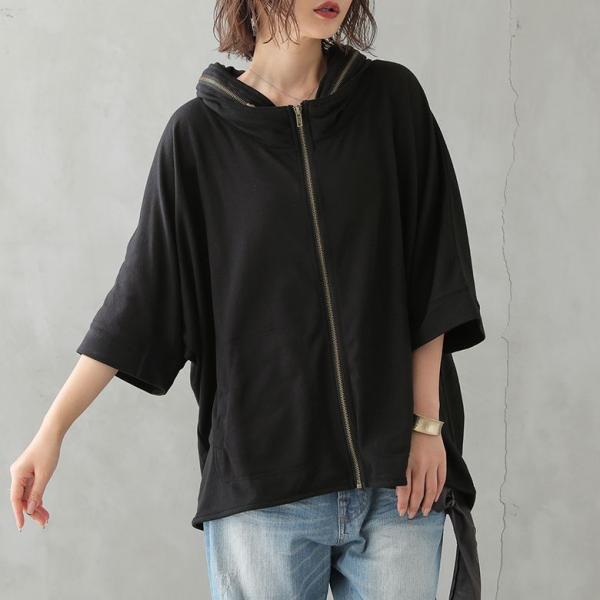 パーカー レディース 春夏 トップス ライトアウター 羽織り 半袖 五分袖 ユニセックス ペア ボリュームネック半袖パーカー メール便不可 Buyee Buyee Japanese Proxy Service Buy From Japan Bot Online