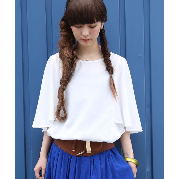 ブラウス トップス レディース シャツ 半袖ギャザー パステル ゆるひらフレアデザインブラウス メール便可 10 Buyee Buyee 日本の通販商品 オークションの代理入札 代理購入