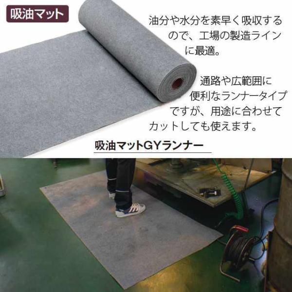 吸油用マット 吸油マットGYランナー 約90cm巾×20m テラモト MR-181-356-0 厨房 工場 店舗