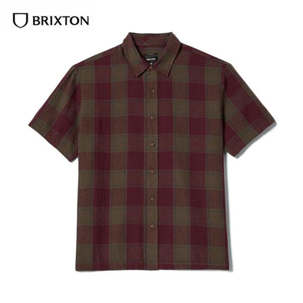 BRIXTON ブリクストン CRU LINEN BLEND S/S WVN シャツ メンズ 半袖 綿麻 リネン チェック柄 ストリート ブランド アメカジ
