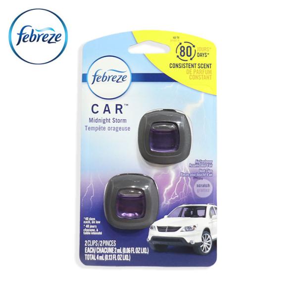 Febreze CAR Midnight Storm 2個入り 車 芳香剤 ファブリーズ 海外 車用 クリップ 消臭 カーベント メキシコ P&G ファブリーズ車 タバコ