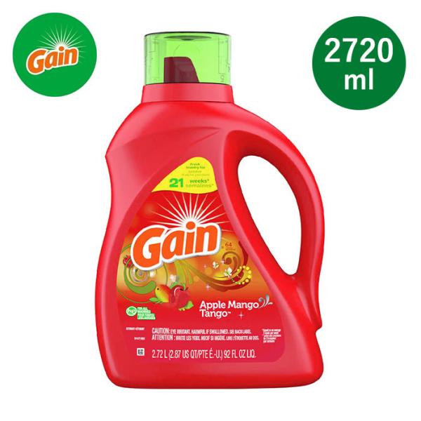 Gain (ゲイン) Apple Mango Tango Liquid Laundry Detergent 92oz/2720ml 洗濯洗剤 液体 リキッド 本体 大容量 ドラム 部屋干し アップルマンゴー タンゴ 濃縮