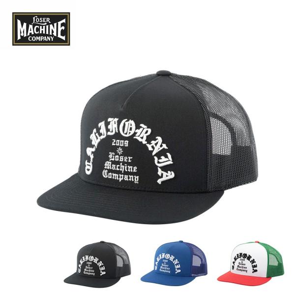 Loser Machine ルーザーマシーン FANATIC HAT loser machine cap キャップ ストリート ブランド ロゴ 平つば フラット メッシュ 黒 バイカー メンズ トラッカー