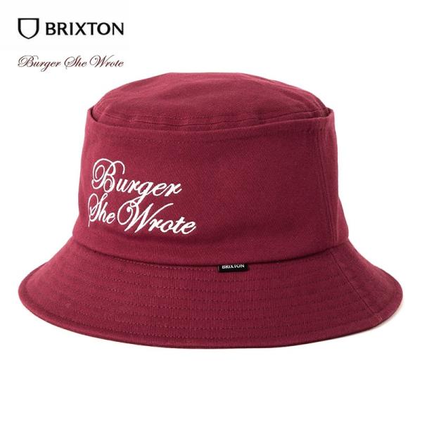 BRIXTON ブリクストン BURGER SHE WROTE BUCKET バケットハット メンズ ブランド ストリート 折りたたみ 深め 大きいサイズ 帽子 バーガー・シー・ロート コラボ