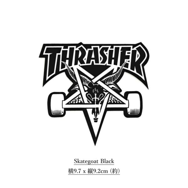 THRASHER (スラッシャー) Sticker Skategoat Black スケボー ブランド ステッカー スーツケース 車 おしゃれ ロゴ バイク ヘルメット クーラーボックス パソコン