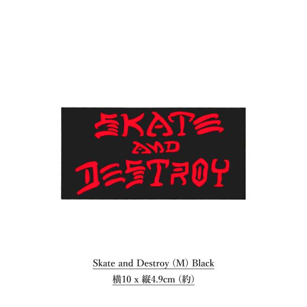 THRASHER (スラッシャー) Sticker Skate and Destroy (M) Black スケボー ブランド ステッカー 車 おしゃれ ロゴ バイク ヘルメット スーツケース パソコン
