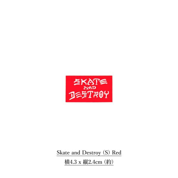 THRASHER (スラッシャー) Sticker Skate and Destroy (S) Red スケボー ブランド ステッカー 車 おしゃれ ロゴ バイク ヘルメット スーツケース パソコン