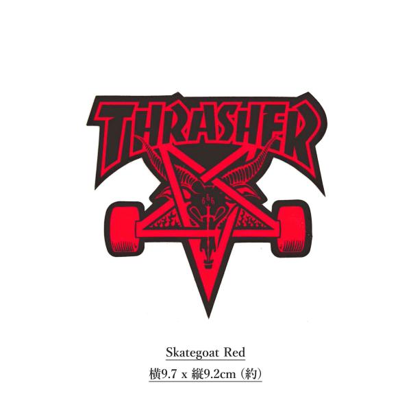 THRASHER (スラッシャー) Sticker Skategoat Red スケボー ブランド ステッカー スーツケース 車 おしゃれ ロゴ バイク ヘルメット クーラーボックス パソコン