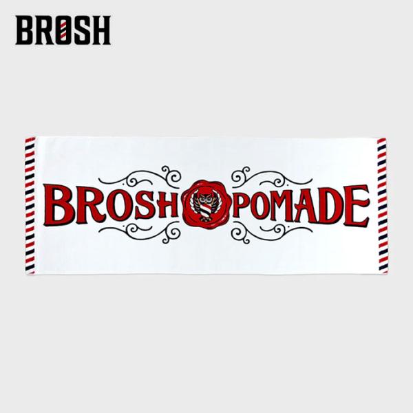 BROSH (ブロッシュ) ORIGINAL TOWEL タオル メンズ ブランド 34×80cm フェイス ジム プリント 柄 白 綿100％ おしゃれ ギフト
