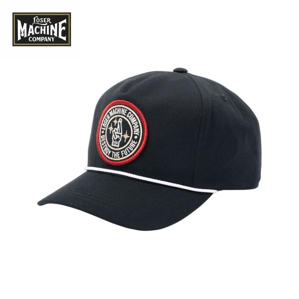 Loser Machine ルーザーマシーン HIGHTOP HAT loser machine cap キャップ ストリート ブランド ロゴ ワッペン スナップバック 帽子 メンズ コットン 黒 深め
