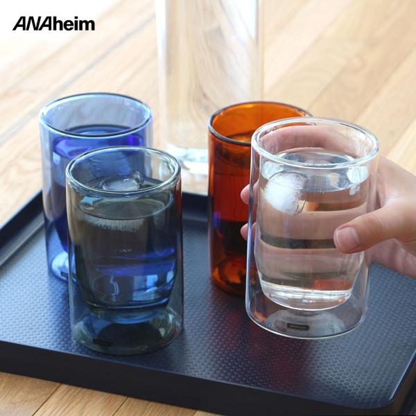 ANAheim アナハイム ダブルウォールタンブラー 耐熱グラス 350ml タンブラー コップ グラス 二重構造 軽量 おしゃれ コーヒー