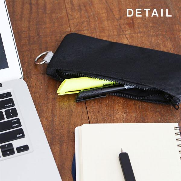 DETAIL (ディテール) Solid Pouch Flat Small ソリッドポーチ ペンケース おしゃれ 大人 薄型 黒 シンプル コンパクト 収納 ソフト 小さめ 筆箱 無地 メンズ