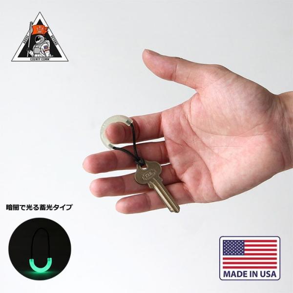CountyComm (カウンティーコム) Maratac Zipper Pull-Hi Viz Clear glow ジッパータブ ファスナー 引き手 パーツ キーホルダー おしゃれ 紐 小 マラタック 蓄光