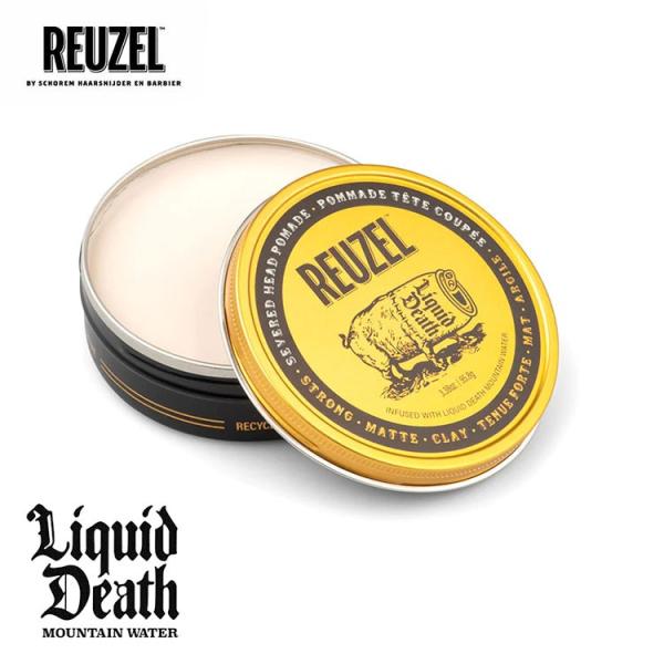 REUZEL x Liquid Death Severed Head Pomade 95.8g ルーゾー ポマード 水性 クレイ ワックス マット メンズ ハード スタイリング剤 フレグランス