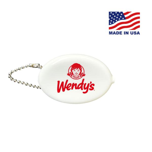 ウェンディーズ ラバーコインケース キーホルダー ストリート アメリカ Wendy's COIN CASE WHITE