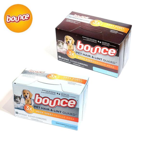 Bounce バウンス Pet Hair and Lint Guard Mega Dryer Sheets with 3X Pet Hair Fighters 80シート 柔軟剤シート ドライヤー 乾燥機 海外 ペット ドラム式