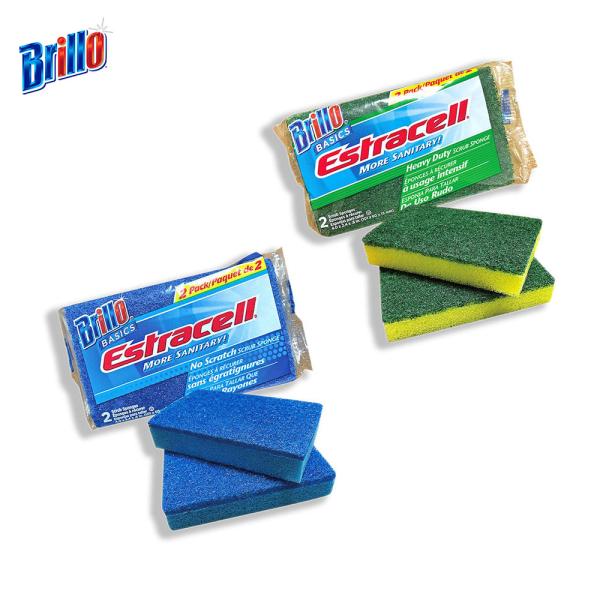 BRILLO ブリロ Estracell BASICS SCRUB SPONGE スポンジ キッチン お風呂 掃除 食器 洗面所 風呂掃除 浴室 バス洗い アメリカ製