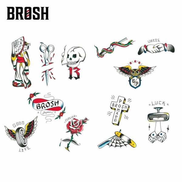 BROSH ブロッシュ STICKER SHEET ポマード ステッカーシート シール おしゃれ アメリカン ブランド TATTOO
