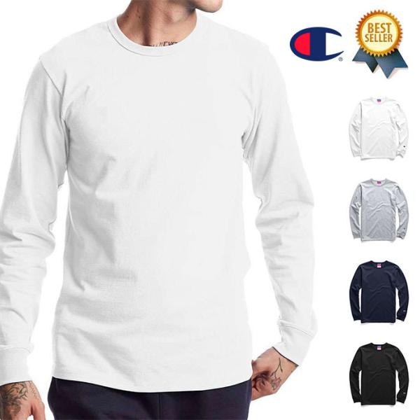 Champion (チャンピオン) Heritage L/S Tee ロンT メンズ 厚手 ヘビーウェイト 無地 白 ブランド USA 綿 Tシャツ 長袖 7オンス