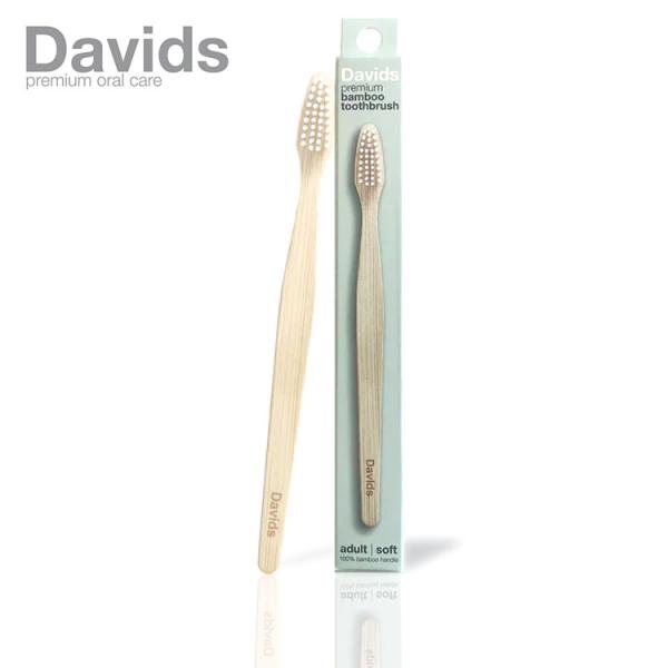 Davids デイヴィッズ プレミアムバンブー歯ブラシ ハブラシ はぶらし 歯ブラシ 使い捨て 大人 天然素材 やわらか 柔らかい