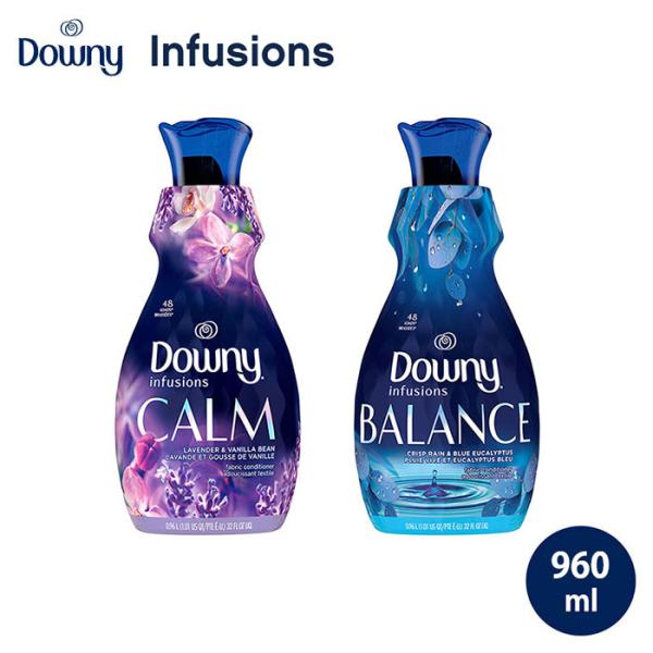 Downy (ダウニー) Infusions Liquid Fabric Softener 960ml 柔軟剤 濃縮 インフュージョン アロマ 海外 ラベンダー バニラ 香り しわ防止 本体 ドラム