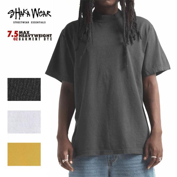 Shaka Wear シャカウェア Max Heavyweight Garment Dye Tシャツ tシャツ メンズ 7.5オンス 半袖 厚手 丈夫 無地 ブランド 綿 白 黒 黄 透けない usaコットン