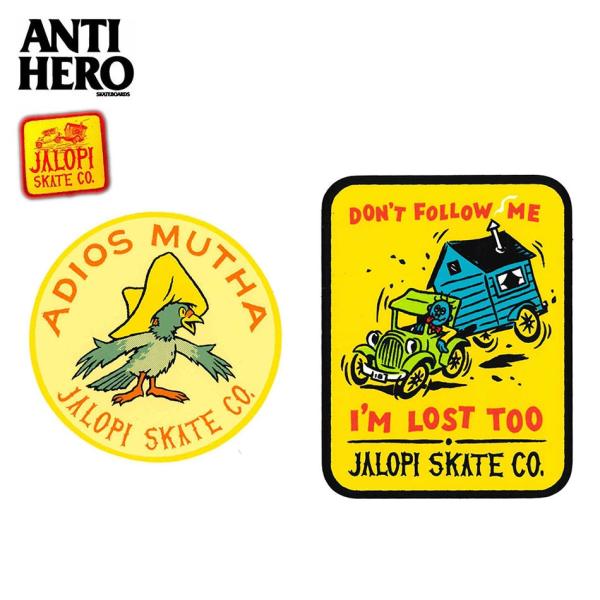 ANTIHERO (アンタイヒーロー) JALOPI STICKER アンチヒーロー スケートボード スケボー ステッカー シール アメリカ ストリート ブランド 車 スーツケース