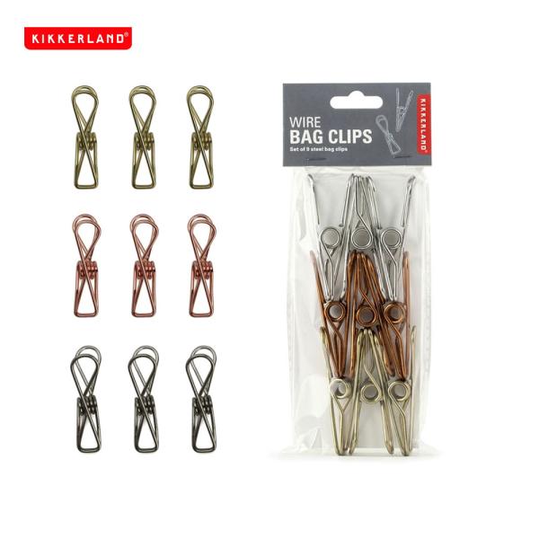 KIKKERLAND (キッカーランド) Wire Bag Clips ワイヤーバッグクリップス キッチン 袋止めクリップ キッチンクリップ フードクリップ コーヒー クリップ