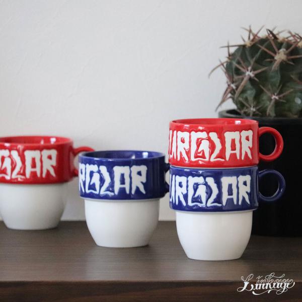 LINKAGE (リンケージ) MOB BuRGLAR Mug Cup 250ml 美濃焼 マグカップ ブランド スタッキング 陶器 日本製 青 赤 柄 男性 女性 おしゃれ プレゼント 国産