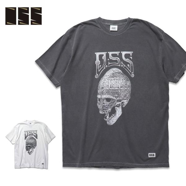 055 (LINKAGE) NUTDUB Skull T-SHIRT Tシャツ tシャツ メンズ 半袖 ストリート ブランド タトゥー アメカジ 白 黒 綿 古着風 ヴィンテージ