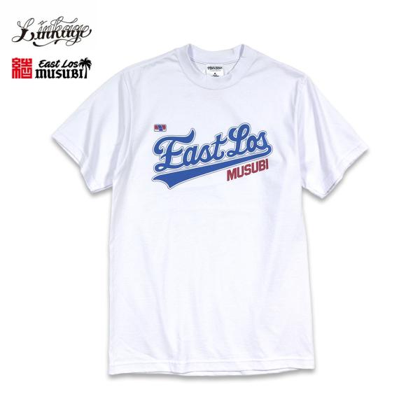 LINKAGE リンケージ East Los Musubi x 結 MUSUBI / Tha Home Team TEE tシャツ メンズ 半袖 スパム la ロサンゼルス 厚手 usaコットン ヘビーウェイト 白