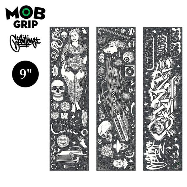 モブグリップ スケートボード スケボー デッキテープ グリップ マイクジャイアント 黒 ブラック MOB GRIP Mike Giant Skateboard Grip Tape 9in x 33in 1台分